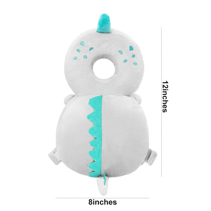 Baby Back Potection Toddler Safety Protector Cushion Pad Toddler Backpack for Crawling Walking Adjustable Toddlers Back Safety Pad for Boys and Girls(Grey Dinosaur)
